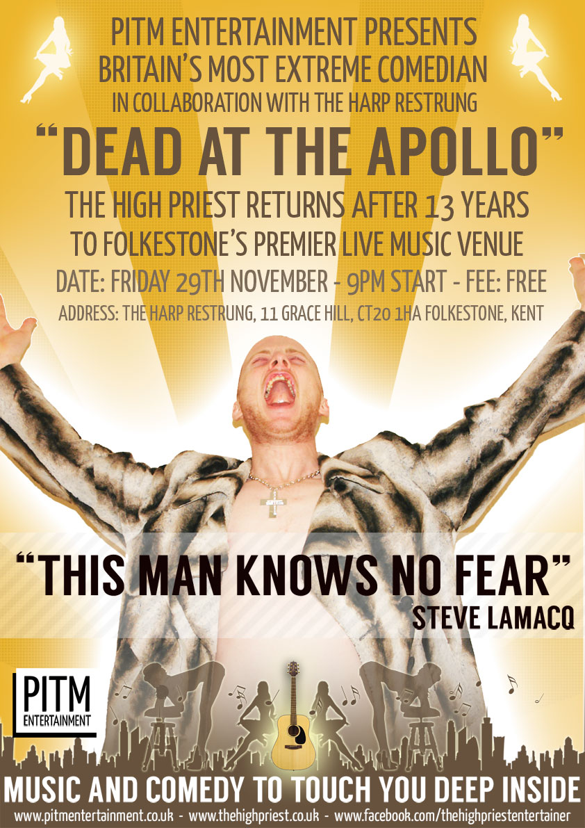 The High Priest 'Dead at the Apollo' comedy gig show poster
