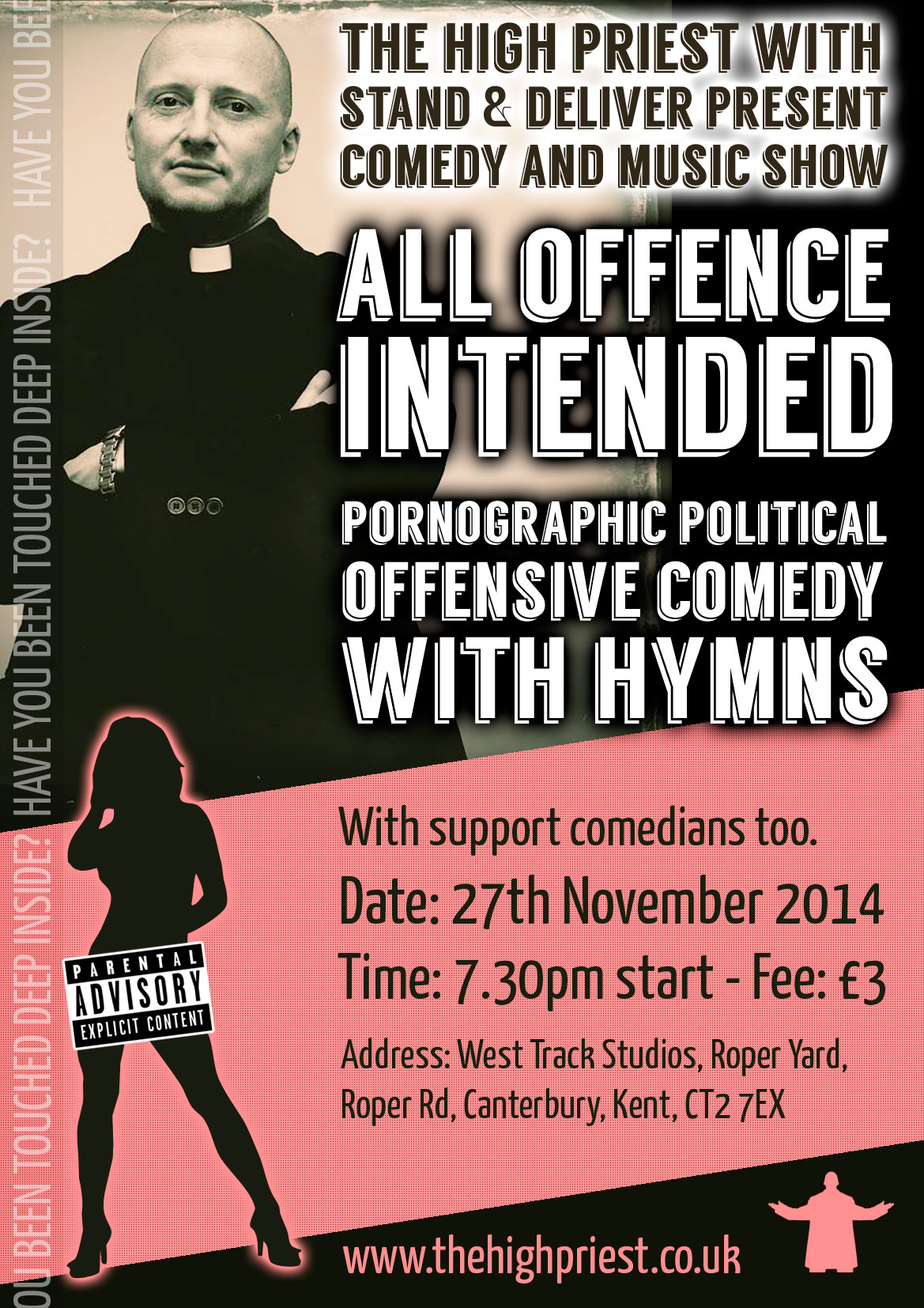 The High Priest 'All Offence intended' comedy gig show poster